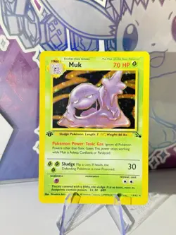 Muk 13/62 Holo Rare 1st Edition Pokemon Fossil English LP-MP - Image 1