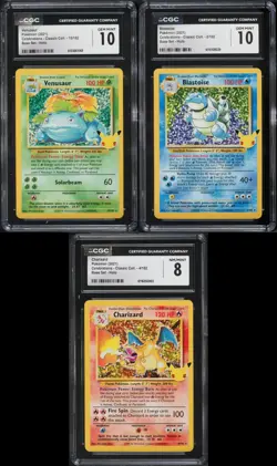 Pokemon Celebrations Base Set Charizard Blastoise Venusaur PSA CGC 8 10 Set - Image 1