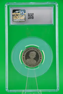 1998 Pokemon Coins Japanese Professor Oak Meiji Battle Coin - Gold CGC 7 - Image 2