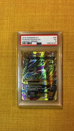 2015 POKEMON XY ANCIENT ORIGINS 98 FULL ART/M RAYQUAZA EX - Image 4