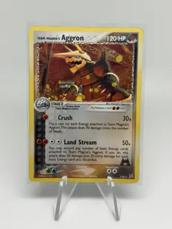 Team Magma's Aggron 7/95 EX Team Magma vs. Team Aqua Holo Rare Pokemon LP - Image 1