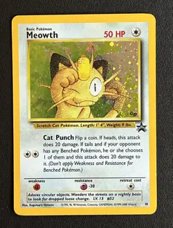 Meowth 10 Game Boy GB Black Star Promo Holo Pokemon 2000 WOTC LP - Image 1