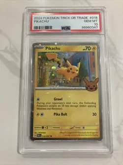 2024 POKEMON TRICK OR TRADE #018 PIKACHU PSA 10 Rare SP - Image 1
