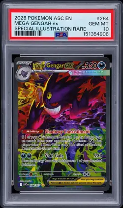 2026 POKEMON ASC EN-SPECIAL ILLUSTRATION RARE #284 MEGA GENGAR EX PSA 10 - Image 1
