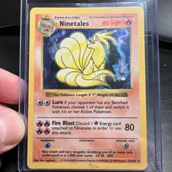 Pokemon Black Flame ERROR Ninetales Shadowless HOLO 12/102 Base Set Rare! LP - Image 1