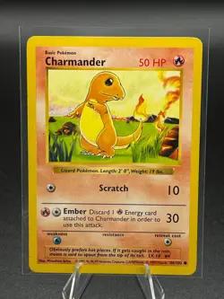 CHARMANDER 46/102 COMMON BASE SET POKEMON MP - Image 1