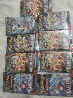 Pokemon Stellar Crown Booster Pack 9 Packs - Image 1