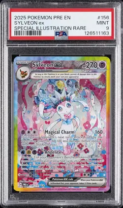 2025 POKEMON PRE EN-PRISMATIC EVOLUTIONS #156 SYLVEON EX PSA 9 - Image 1