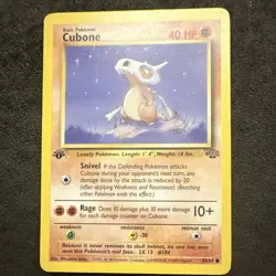 Pokemon TCG Cubone Base Set 50/64 1st Edition 1999 40 HP Basic English LP - Image 1