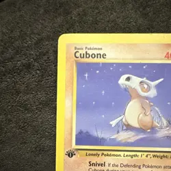Pokemon TCG Cubone Base Set 50/64 1st Edition 1999 40 HP Basic English LP - Image 3