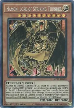 Yugioh! LP Hamon, Lord of Striking Thunder - MP21-EN253 - Prismatic Secret Rare - Image 1