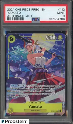 2024 One Piece PRB01 EN Alternate Art #112 Yamato PSA 9 MINT - Image 1