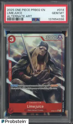 2025 One Piece PRB02 EN Alternate Art #014 Limejuice PSA 10 GEM MINT - Image 1