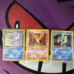 Pokemon vVintage Holo Card Lot 3 Vaporeon Moltres Gyarados English Heavy Play - Image 1