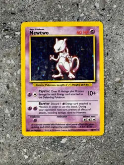 Pokemon TCG Cards Mewtwo 10/102 Base Set Holo Rare EXC - Image 1