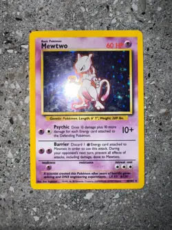 Pokemon TCG Cards Mewtwo 10/102 Base Set Holo Rare EXC - Image 3