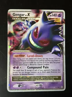 Pokemon Gengar TCG LV.X Platinum Arceus Holo Ultra Rare Card 97/99 Ungraded - Image 1