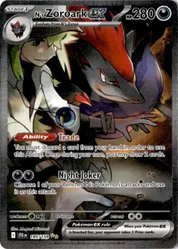 N's Zoroark ex 185/159 Sv09: Journey Together Holo Pokemon Card - Image 1