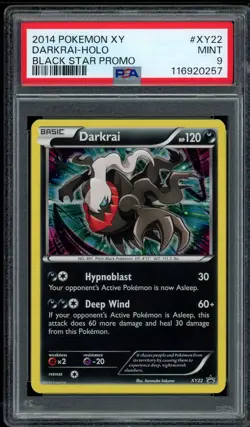 2014 PSA 9 Pokemon Darkrai Holo XY22 Black Star Promo Card Phantom Forces Blist - Image 1