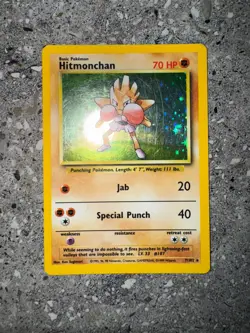 Pokemon TCG Cards Hitmonchan 7/102 Base Set Holo Rare LP-MP - Image 3