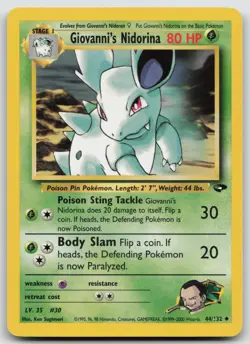 Pokemon Card Giovanni's Nidorina Uncommon Gym Challenge 044/132 - Image 1