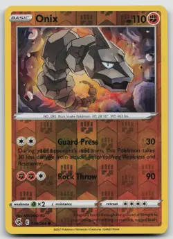 Reverse Holo Onix 138/264 SWSH08: Fusion Strike Common Pokemon TCG Card - Image 1