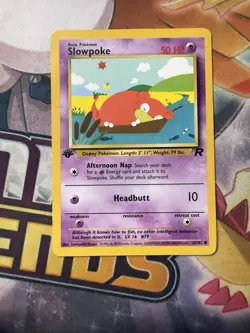 SLOWPOKE 67/82 - 1st Edition - TEAM ROCKET - Vintage WOTC Pokemon Card - Image 1