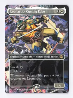Leonardo, Cutting Edge (Borderless) 211 (R) MTG Teenage Mutant Ninja Turtles TMT - Image 1