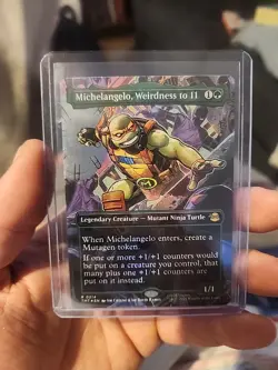 Michelangelo, Weirdness to 11 Borderless TMNT MTG Foil - Image 1