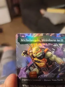 Michelangelo, Weirdness to 11 Borderless TMNT MTG Foil - Image 3