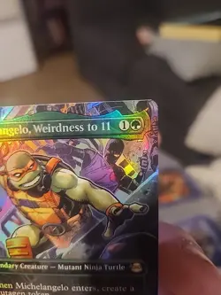 Michelangelo, Weirdness to 11 Borderless TMNT MTG Foil - Image 4