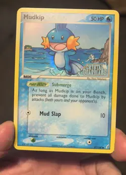 MINT Mudkip EX Crystal Guardians 57/100 Reverse Holo STAMPED Pokemon Card - Image 1