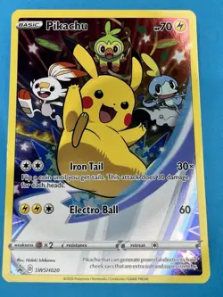 2020 Pokemon Pikachu SWSH020 Black Star Promo Full Art - Image 1