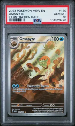 2023 POKEMON MEW EN-151 ILLUSTRATION RARE #180 OMANYTE PSA 10 - Image 1