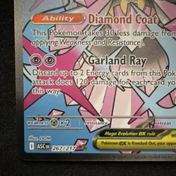 Pokemon Mega Diancie EX 267/217 Mega Evolution Fairy Type ASC EN TCG Card - Image 3