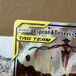 Pokemon Espeon & Deoxys GX SM240 SM Promo Tag Team Holo Black Star Basic 260 HP - Image 3