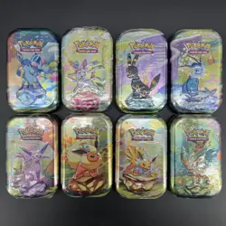 Prismatic Evolutions Mini Tin Set of 8 Sealed Prismatic Evolutions Pokemon TCG - Image 1