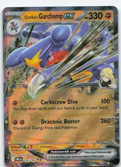 Cynthia's Garchomp ex - 104/182 Double Rare Holo SV10 Destined Rivals NM Pokemon - Image 1
