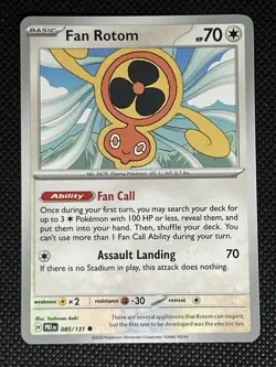 Fan Rotom 085/131 Pokemon Sv: Prismatic Evolutions Non Holo - Image 1