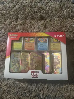 Costco Pokemon Scarlet & Violet 151 Mini Tin 5-Pack Meowth Bundle - Image 1