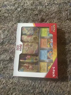Costco Pokemon Scarlet & Violet 151 Mini Tin 5-Pack Meowth Bundle - Image 3