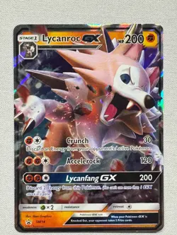 Lycanroc GX SM14 Promo SM Black Star Promos Pokemon Moderately Played - Image 1