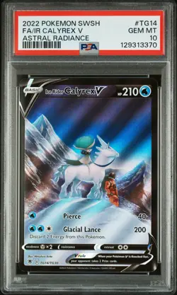 Pokemon Fa/Ir Calyrex V Pokemon Sword & Shield Astral Radiance TG14 NM PSA 10 - Image 1
