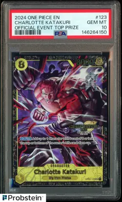 2024 One Piece EN Official Event Top Prize #123 Charlotte Katakuri PSA 10 GEM MT - Image 1