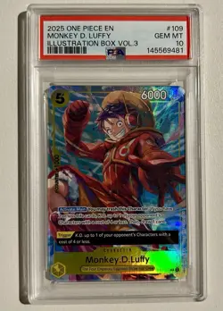 Monkey D Luffy (Illustration Box Vol. 3 Promo) #OP07-109 - PSA 10 - Image 1