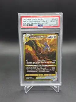 PSA 10 Origin Forme Dialga VSTAR GG68/GG70 Crown Zenith Pokemon Card 2023 Gold - Image 1