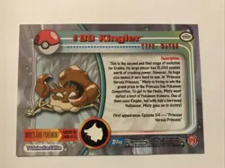 Topps Pokemon Kingler #99 1999 TV Animation Edition Non Holo Blue Logo Card - Image 2