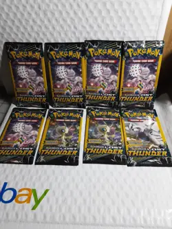 Pokemon Sun & Moon Lost Thunder 3-Card Sealed Booster Packs 2018 8 Packs - Image 1