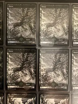 (21) MTG Card Lot Basic Land Forest Foil Regular Crimson Vow Midnight Hunt NM - Image 3