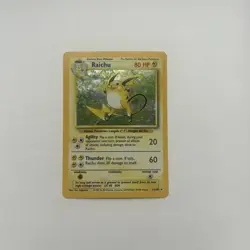 Pokemon TCG Raichu Holo Rare Base Set 14/102 WOTC 1999 Vintage Holo Card - Image 1